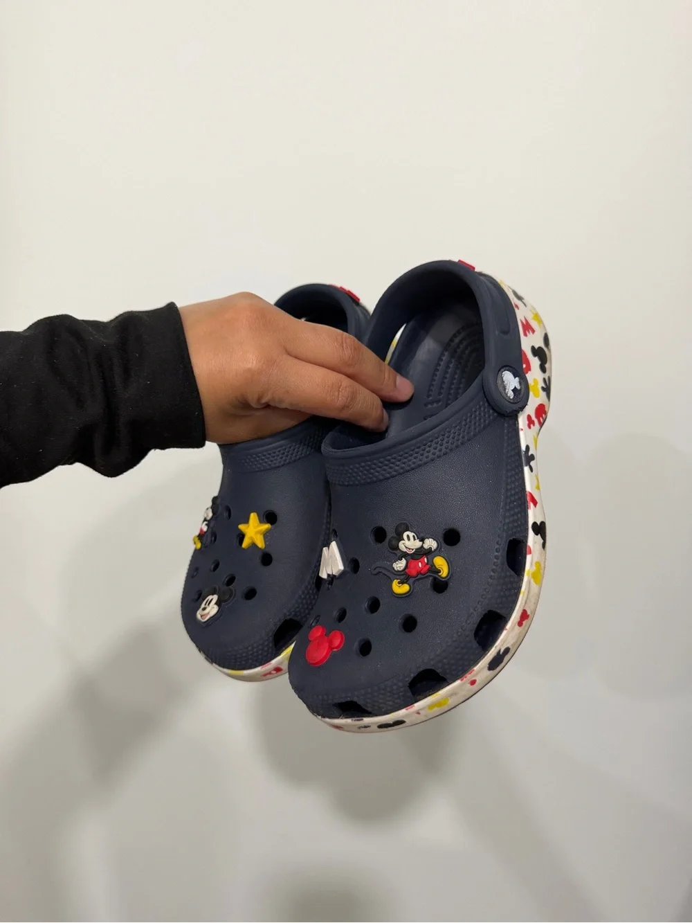 CROCS Kids Navy Mickey Mouse Sandals with Character Jibbitz